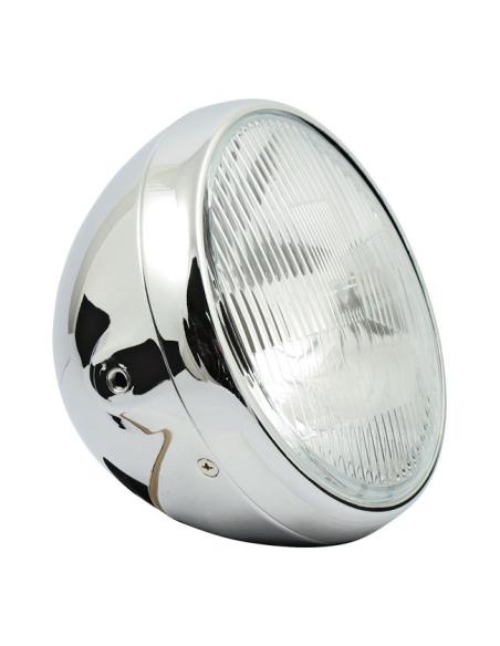 PHARE CENTRAL BRITISH STYLE CHROME 7 POUCES HOMOLOGUÉ