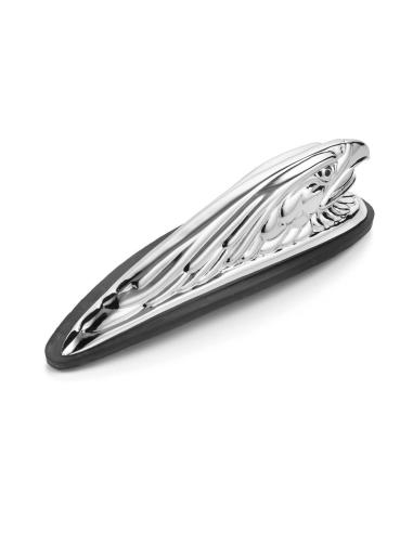 Cabeça De Águia Cromada Para Guarda-Lamas 12 Cm