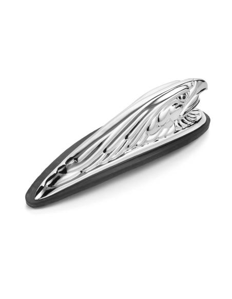 Cabeça De Águia Cromada Para Guarda-Lamas 12 Cm
