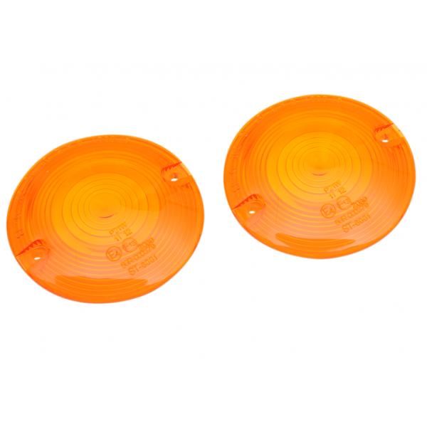 PAIR OF AMBER TULIPS APPROVED FOR FLAT HARLEY INDICATORS