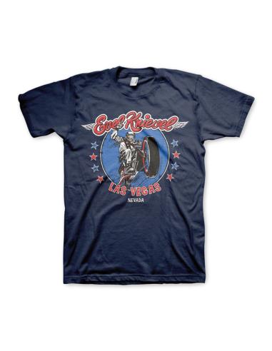 EVEL KNIEVEL IN LAS VEGAS NAVY T-SHIRT