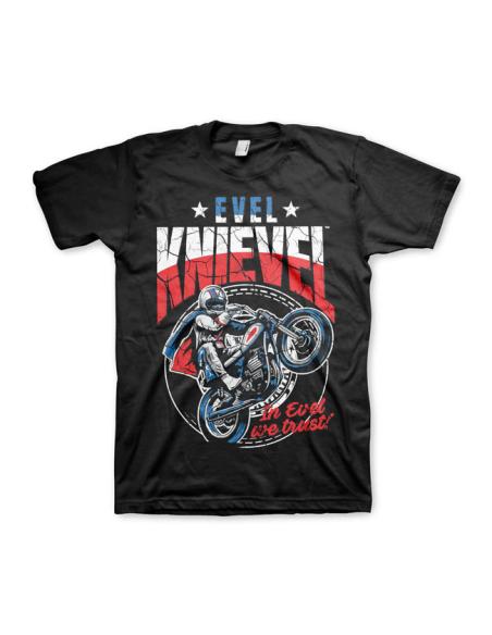 EVEL KNIEVEL WHEELIE BLACK T-SHIRT