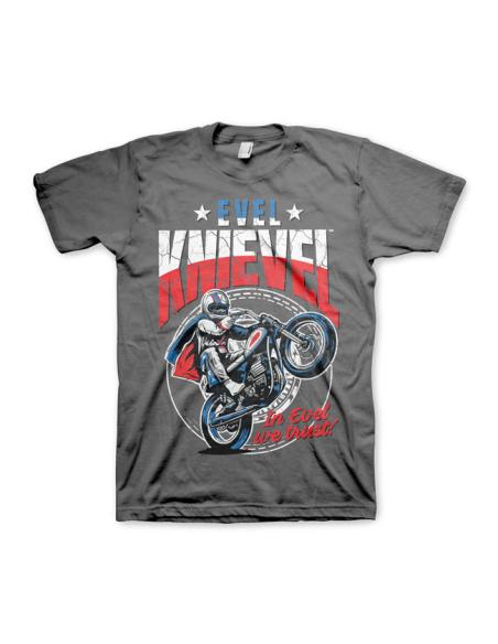 Comprar Camiseta Evel Knievel Wheelie Gris a precio de oferta