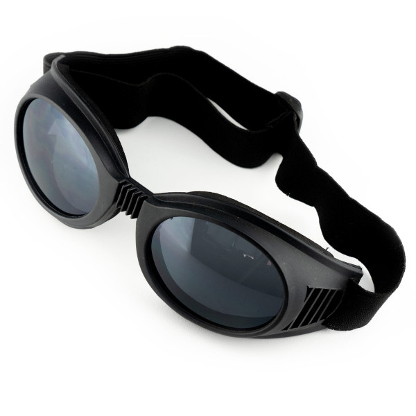 MOTORCYCLE GOGGLES WITH RUBBER SMOKED LENS