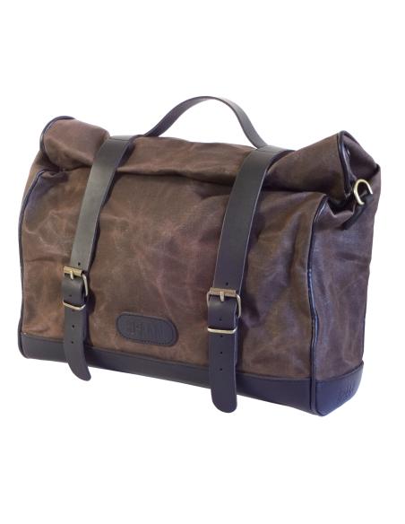 SACOCHE VINTAGE COTON MARRON 13 LITRES