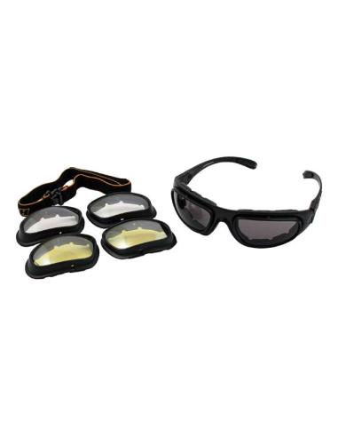 ÓCULOS DE MOTOCICLETA ÁGUIA COM 2 LENTES E BORRACHA
