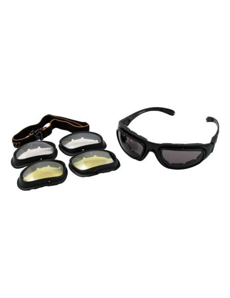 Comprar Gafas Para Moto Eagle Con 3 Lentes Y Goma a precio de oferta
