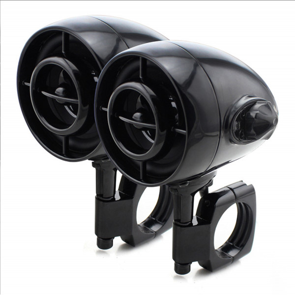 3" BLACK SPEAKERS FOR HANDLEBARS WITH USB, BLUETOOTH AND FM RADIO