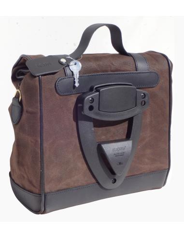 SACOCHE VINTAGE COTON MARRON 13 LITRES KLICKFIX