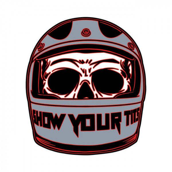 DOWN-N-OUT SHOW YOUR HELMET STICKER