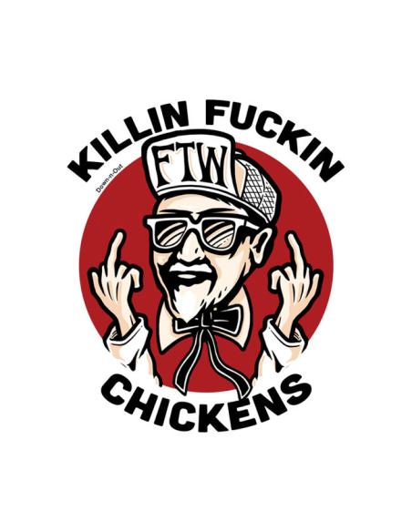 DOWN-N-OUT GETTIN FRIED STICKER