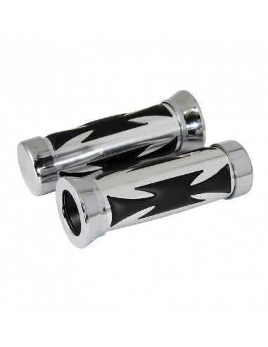 CROSS OF MALTA GRIPS ECO CHROME WITH RUBBER 22MM