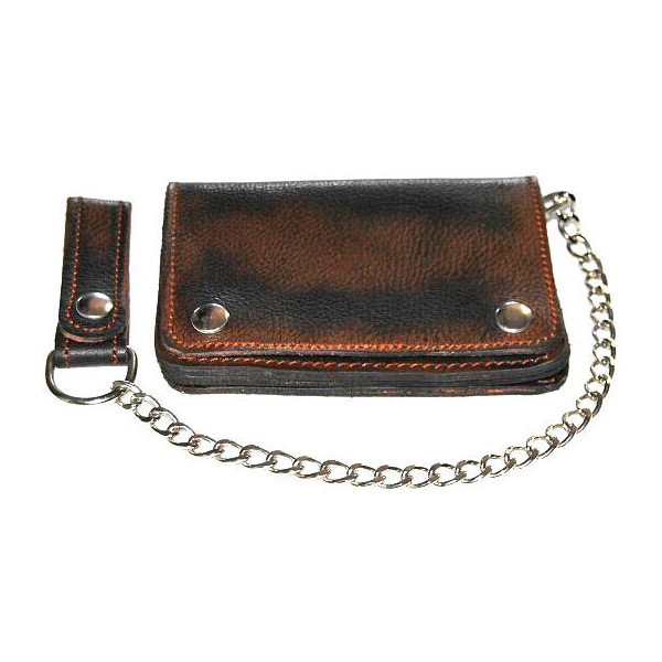 OLD-RAT BROWN CHAIN WALLET