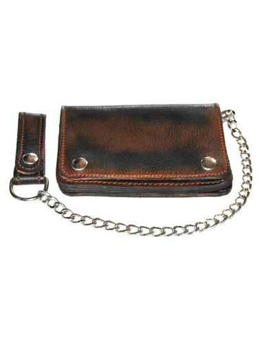 OLD-RAT BROWN CHAIN WALLET