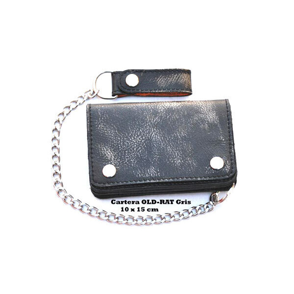 WALLET WITH CHAIN OLD-RAT GREY