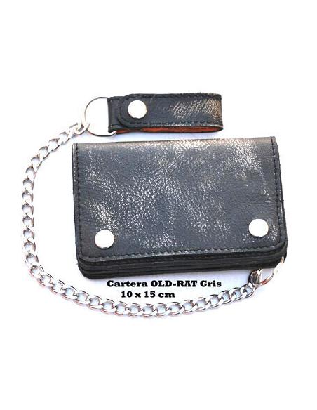PORTEFEUILLE EN CHAÎNE GRIS VIEUX RAT