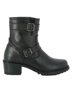 BOTTINES BIKER OVERLAP NOIRES POUR FEMME 2