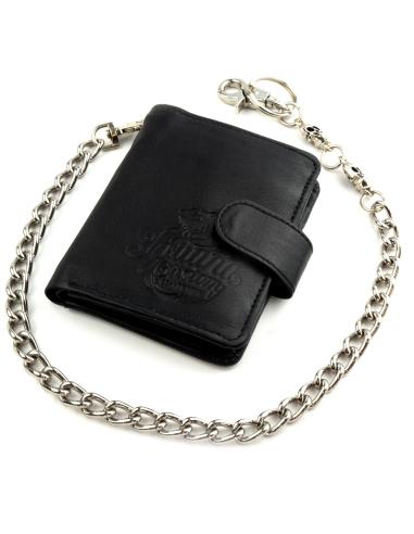 WALLET CHAIN 40 CM MEDIUM LINK WITH 2 SKULLS