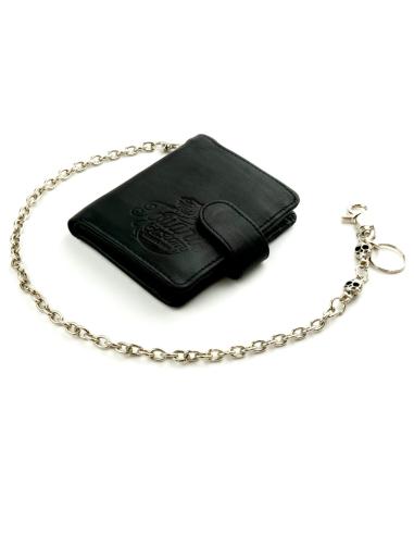 CORRENTE PARA CARTEIRA 40 CM ELO FINO COM 2 CAVEIRAS