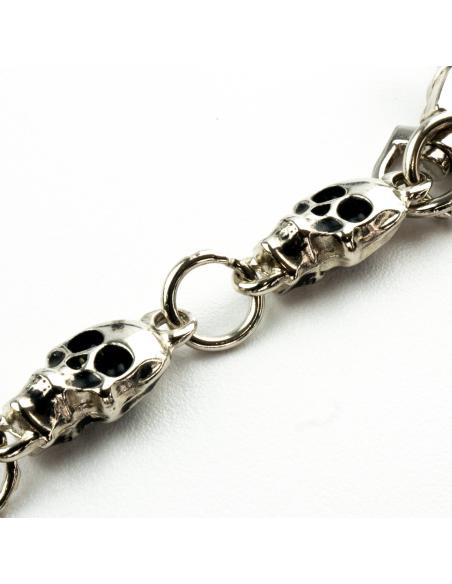 Wallet Chain 40 Cm Fine Link With 2 Skulls