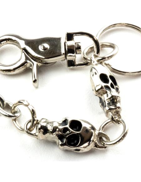 Wallet Chain 40 Cm Fine Link With 2 Skulls