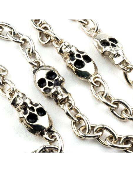 Comprar Cadena Para Cartera 50 Cm Eslabón Fino Y 4 Calaveras a precio de oferta