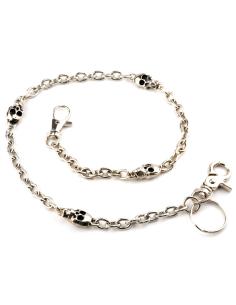 Comprar Cadena Para Cartera 50 Cm Eslabón Fino Y 4 Calaveras a precio de oferta
