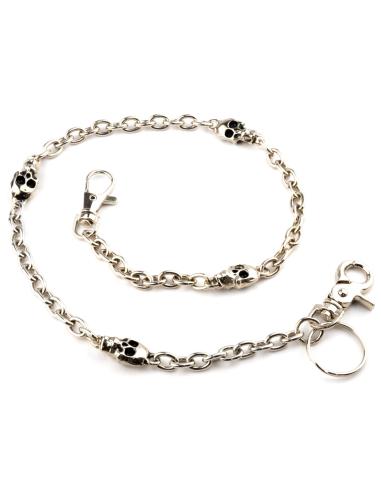 Comprar Cadena Para Cartera 50 Cm Eslabón Fino Y 4 Calaveras a precio de oferta
