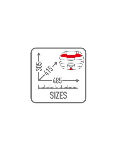 Trunk Givi E340N Vision Monolock Catadryoptic Red