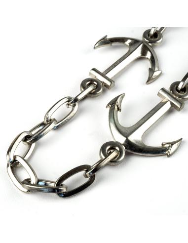 CHROME PLATED WALLET CHAIN WITH 3 ANCHORS