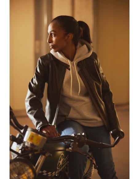 VESTE EN CUIR PERFORÉ STREET COOL POUR FEMMES, POUR L'ÉTÉ