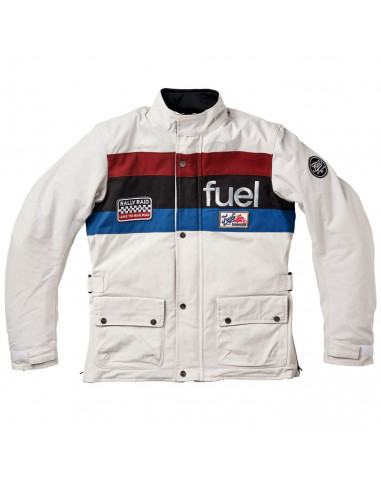 RALLY RAID HOMOLOGATED WHITE JACKET BY FUEL MOTORCYCLES