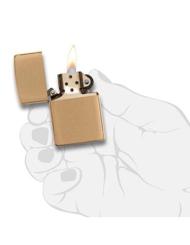 ZIPPO LIGHTER BRUSHED BRASS ARMOR