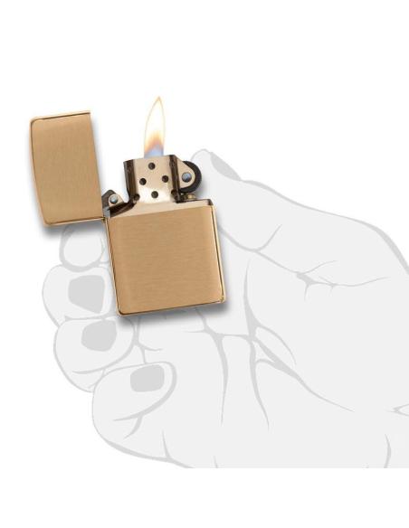 ZIPPO LIGHTER BRUSHED BRASS ARMOR