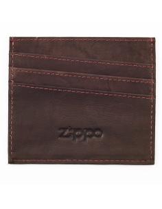 CARTEIRA DE CARTÃO CASTANHO COM JANELA IDENTIDADE ZIPPO