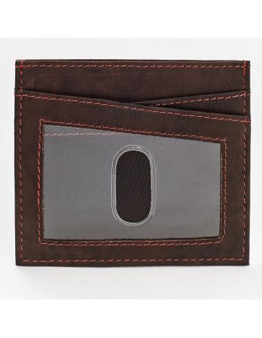 CARTEIRA DE CARTÃO CASTANHO COM JANELA IDENTIDADE ZIPPO