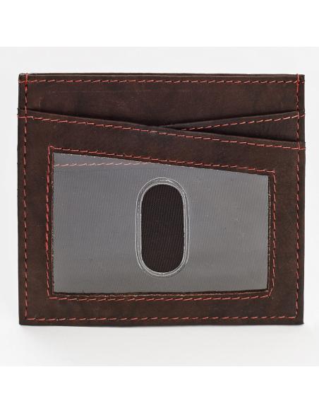 CARTEIRA DE CARTÃO CASTANHO COM JANELA IDENTIDADE ZIPPO