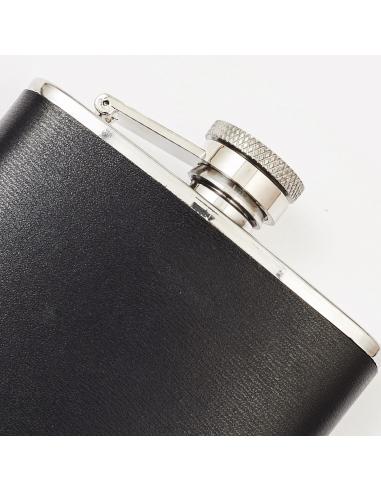 Flasque En Acier Avec Peau Noire Zippo | Prix Promo