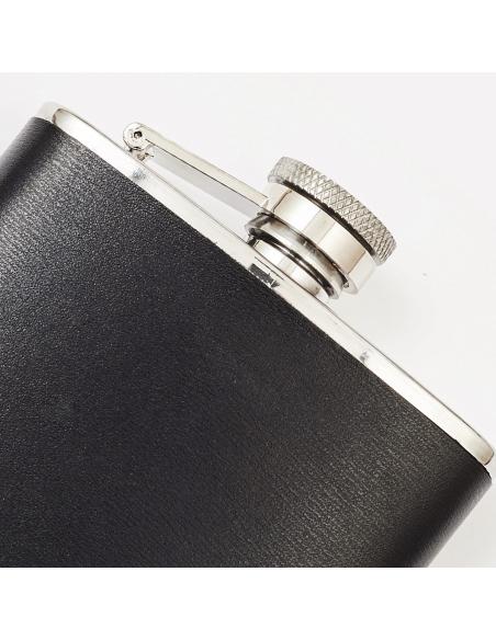 STEEL FLASK WITH BLACK SKIN BY ZIPPO