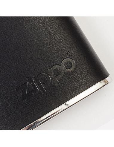 CANTIL DE AÇO COM PELE PRETA DE ZIPPO