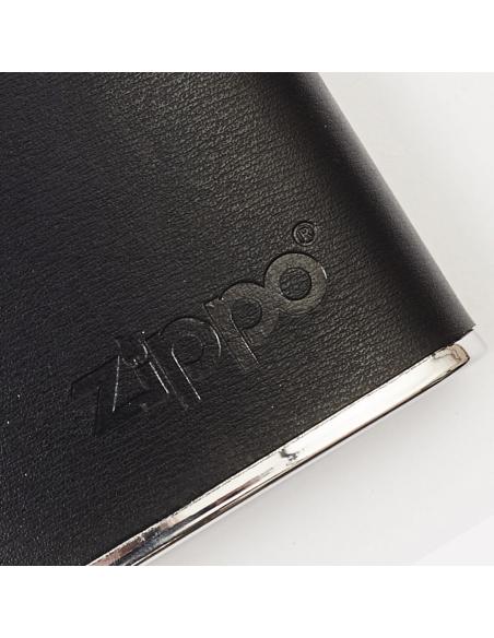 CANTIL DE AÇO COM PELE PRETA DE ZIPPO