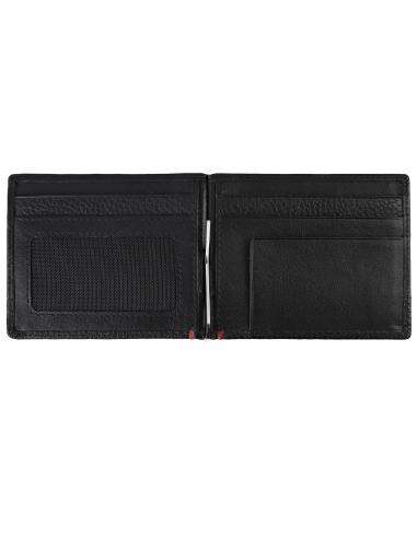 PORTEFEUILLE EN CUIR NAPPA NOIR AVEC PINCE À BILLETS ZIPPO