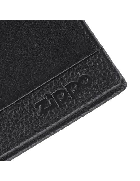 PORTEFEUILLE EN CUIR NAPPA NOIR AVEC PINCE À BILLETS ZIPPO