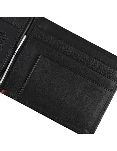 PORTEFEUILLE EN CUIR NAPPA NOIR AVEC PINCE À BILLETS ZIPPO