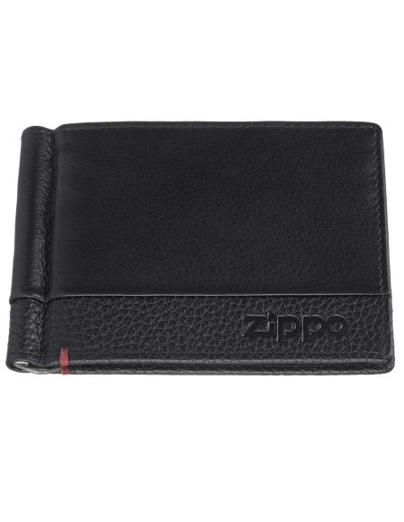Wallet With Money Clip In Black Nappa Leather By Zippo