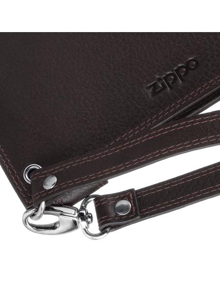 TABATIÈRE EN CUIR BRUN ZIPPO