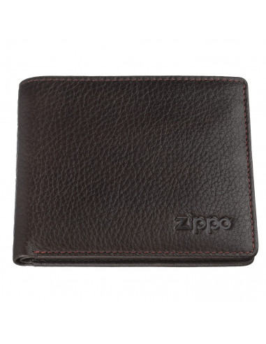 BROWN LEATHER CARD WALLET BY ZIPPO