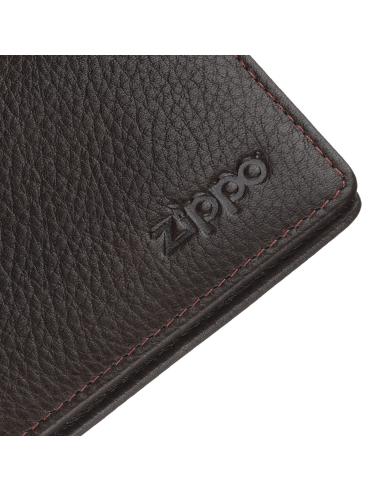 CARTEIRA DE CARTÃO EM PELE CASTANHA ZIPPO