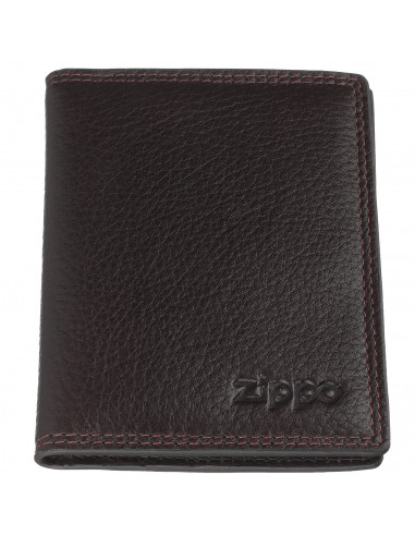 BROWN LEATHER CARD WALLET BY ZIPPO