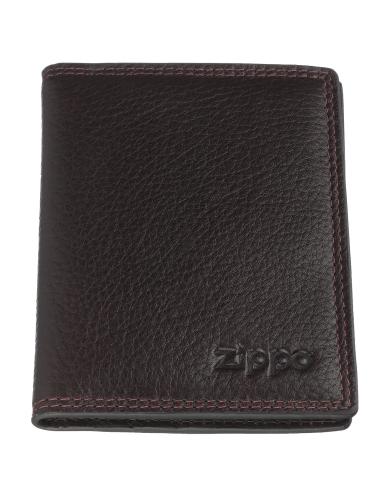 PORTEFEUILLE PORTE-CARTES ZIPPO EN CUIR BRUN